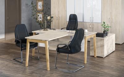 ONIX WOOD — столы на опорах из натурального дерева — Компания МКОфис
